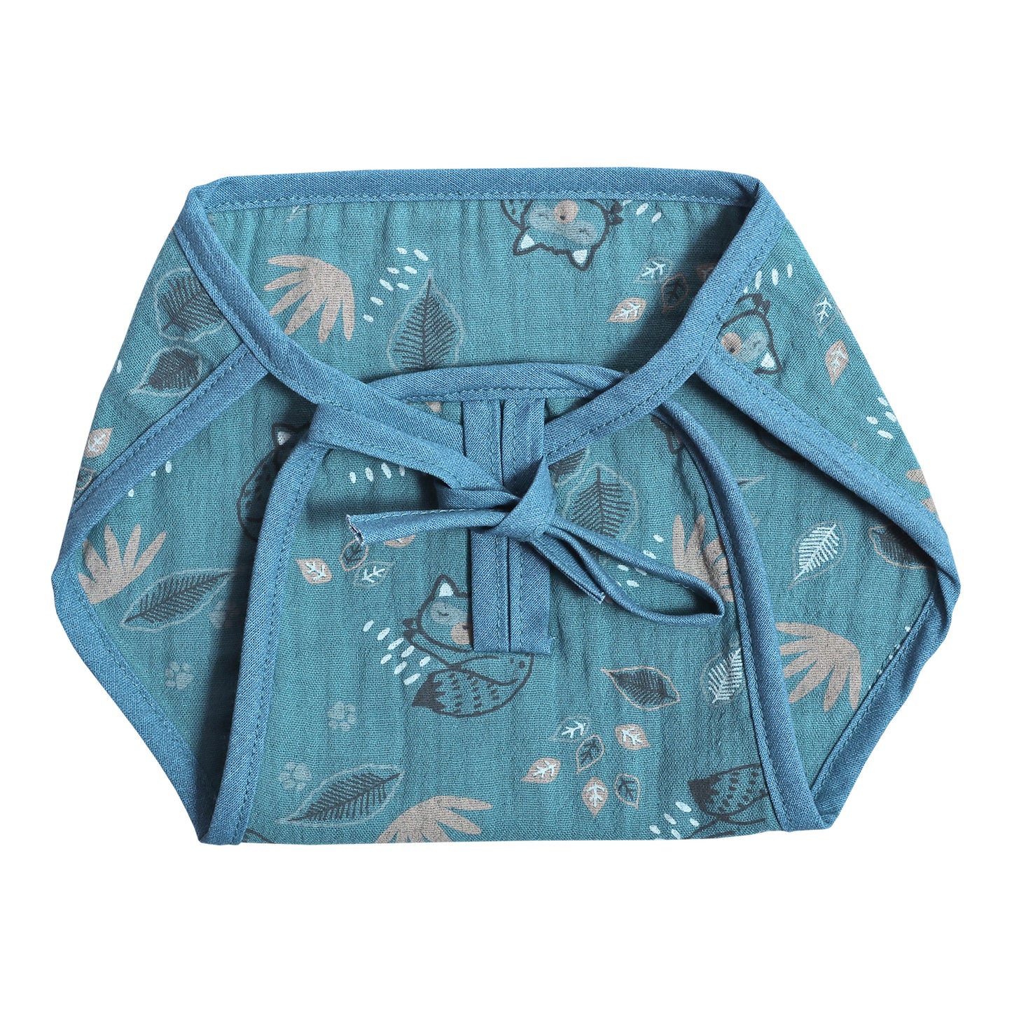Infants Pack of 6 blue printed organic cotton muslin cushioned langot cloth diapers