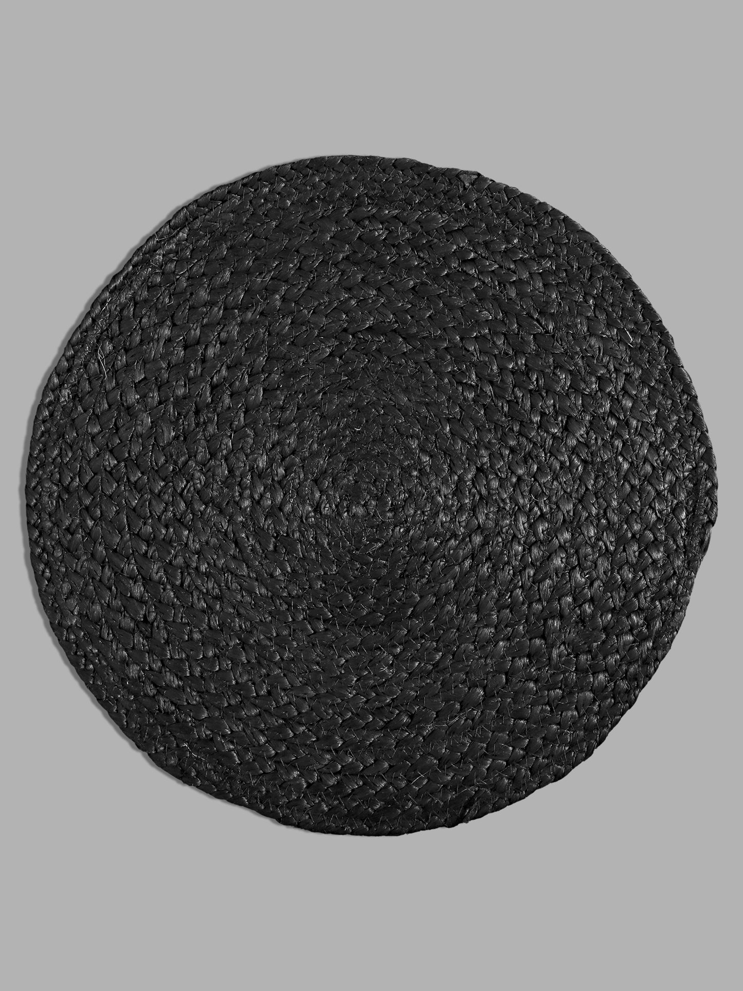 Set Of 4 Black Braided Reversible Jute Table Placemats