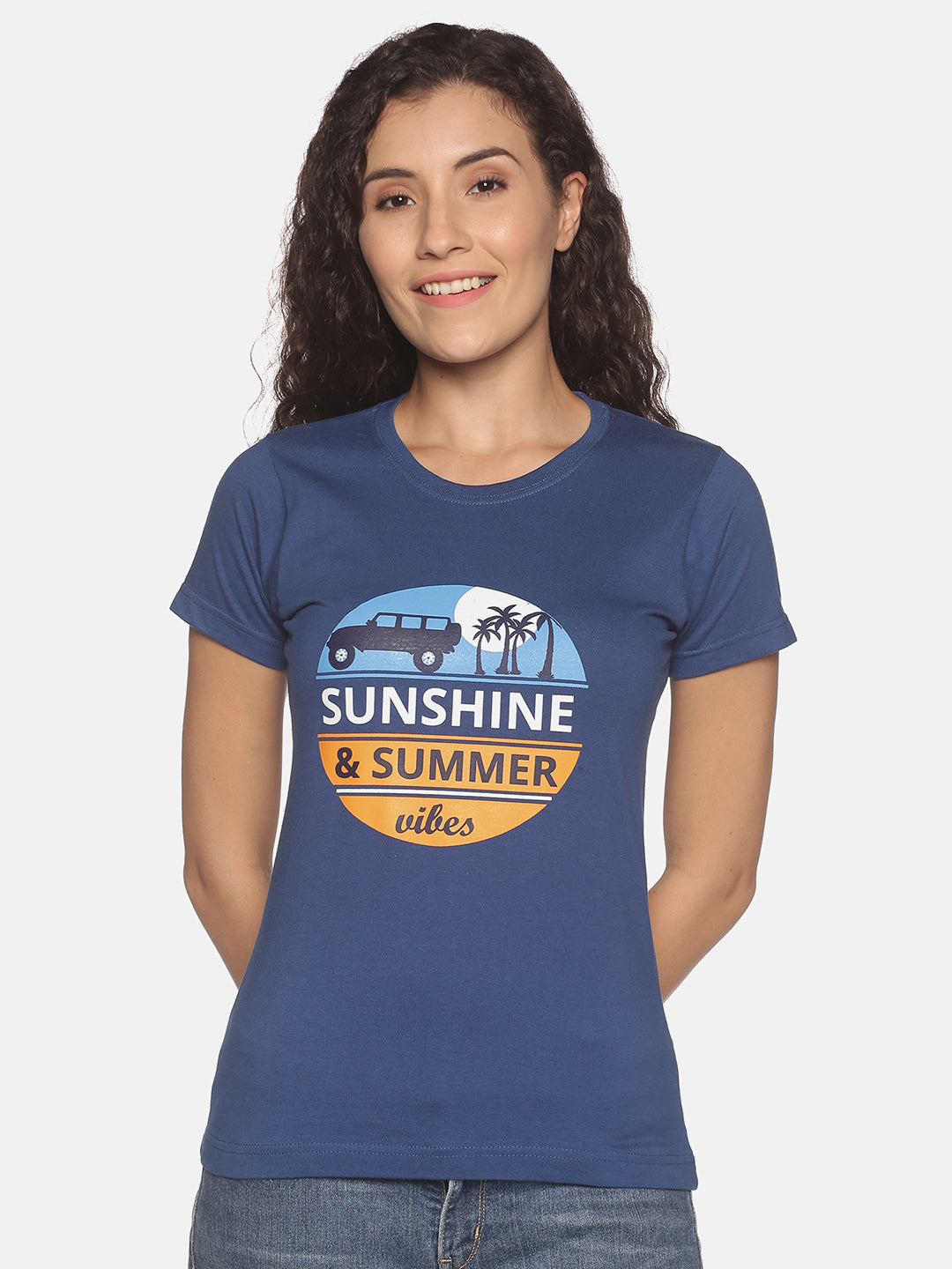Women's Printed T-shirt(Sunshine)