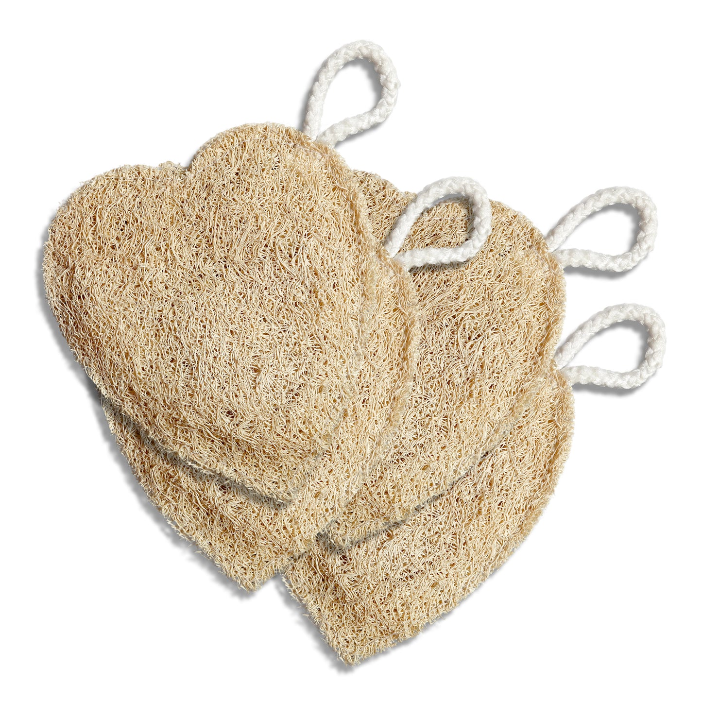 Natural Loofah Heart-Shaped Body Scrubber Pack of 2