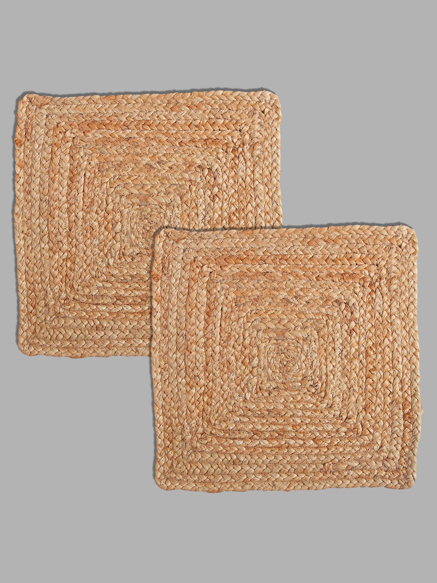 Set Of 2 brown Braided Reversible jute Table Placemats
