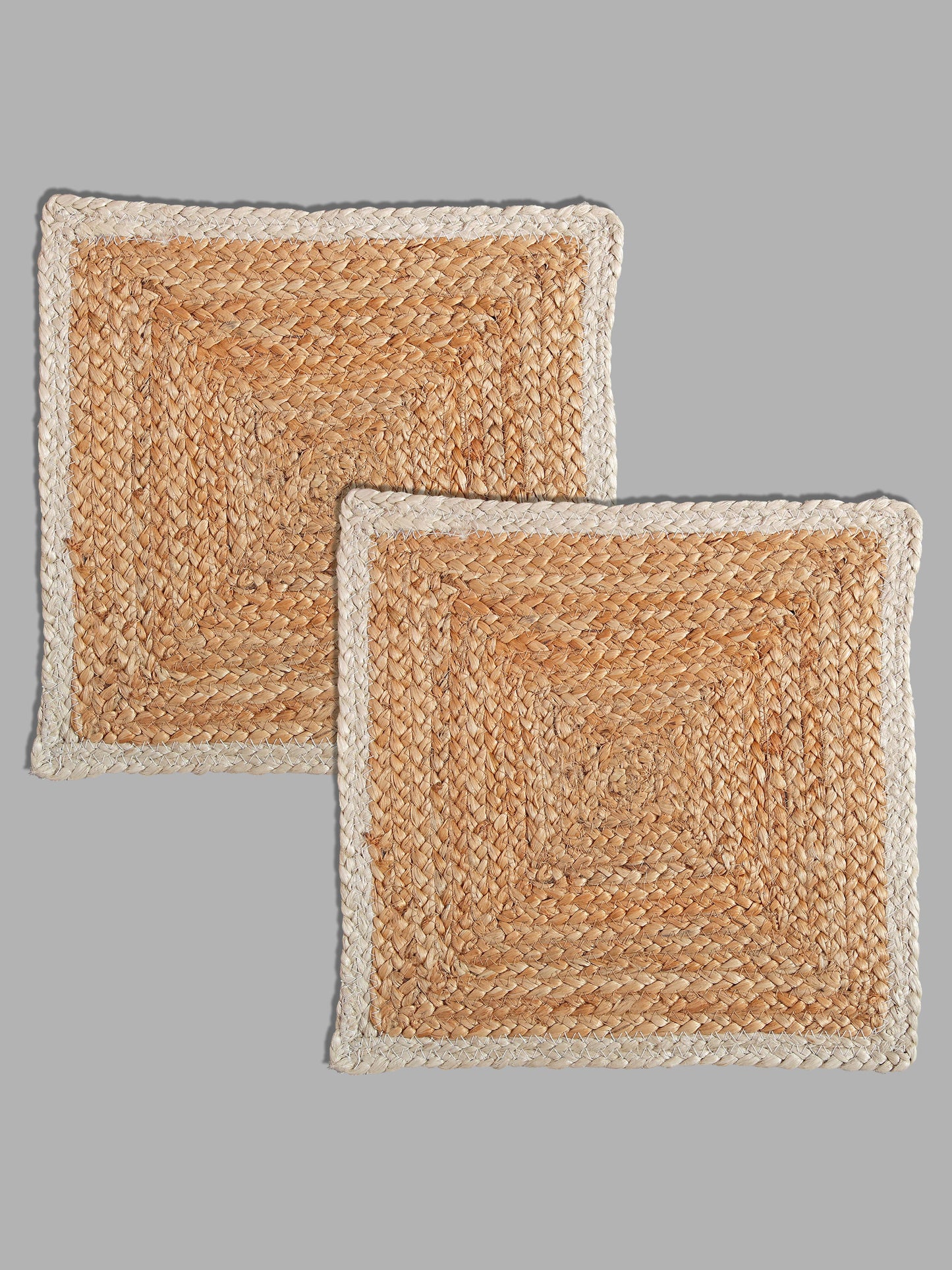 Set Of 2 brown Braided Reversible jute Table Placemats