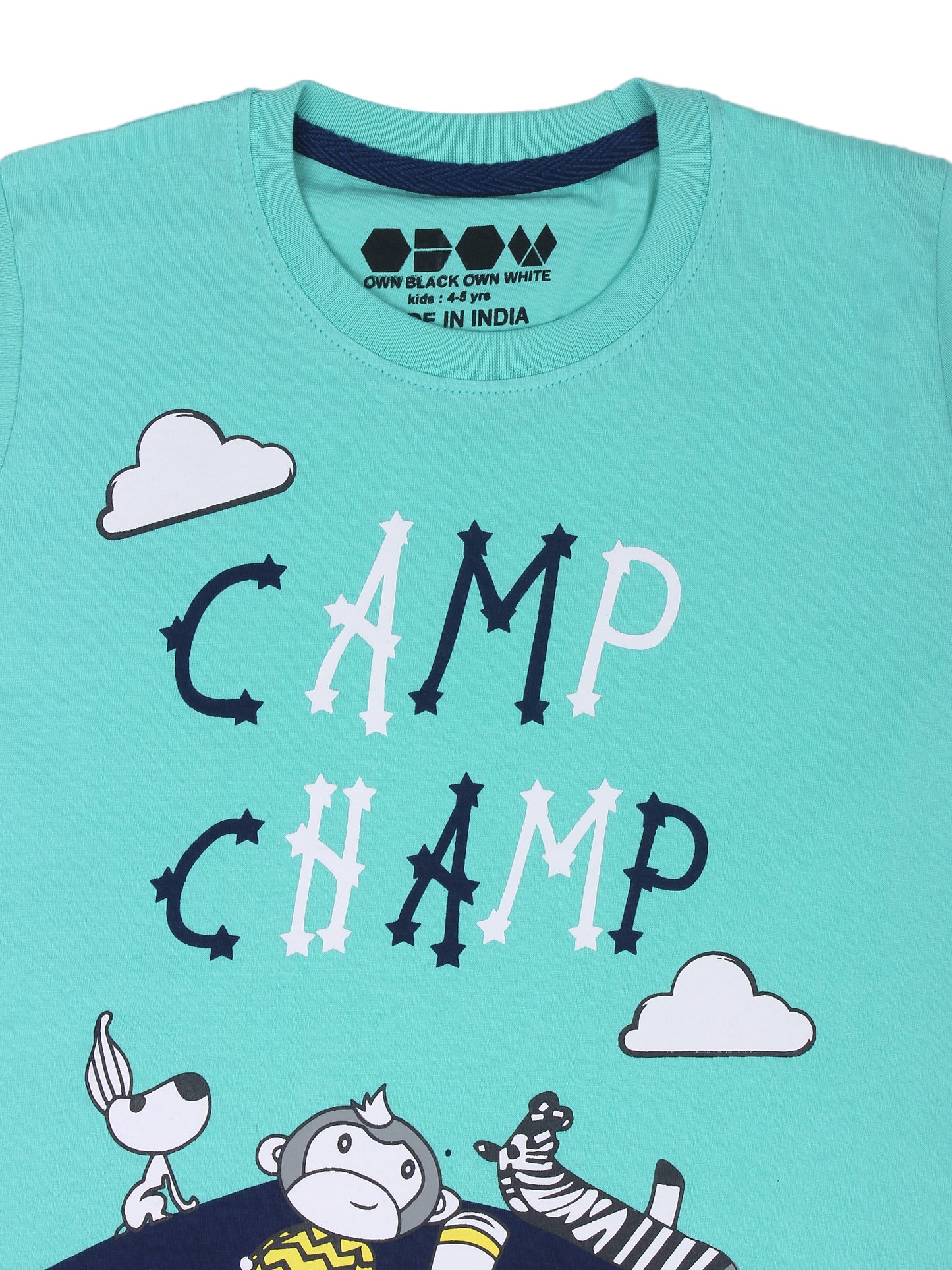 OBOW Boy's Cotton Printed Tshirt Combo (Pack of 4)