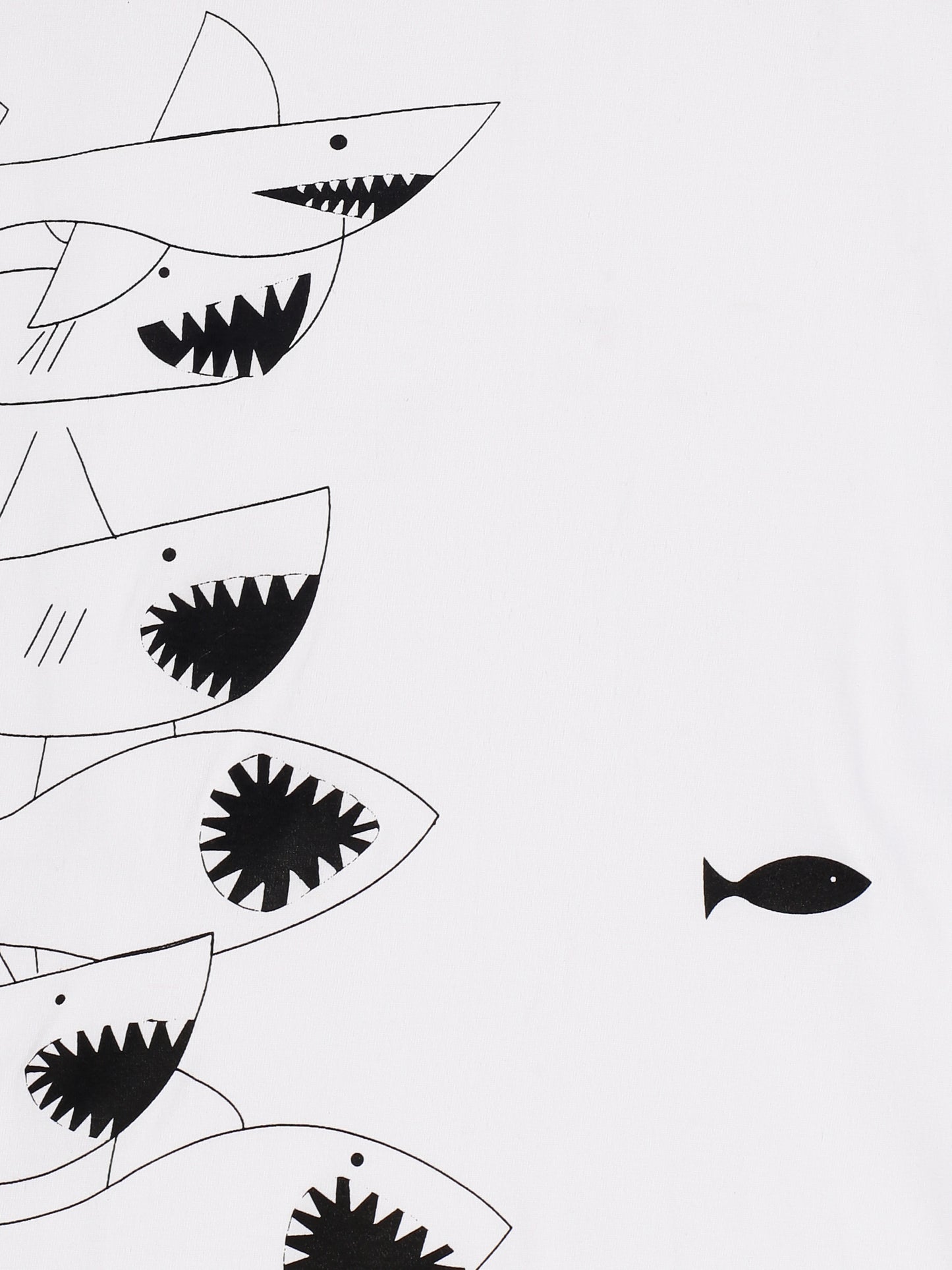 Kids Printed round neck White Fish t-shirt