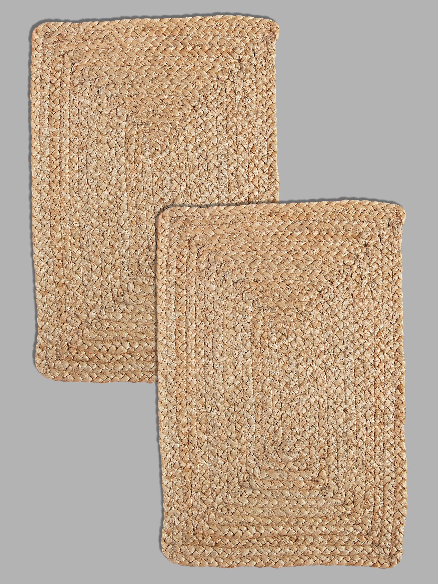 Set Of 2 brown Braided Reversible jute Table Placemats