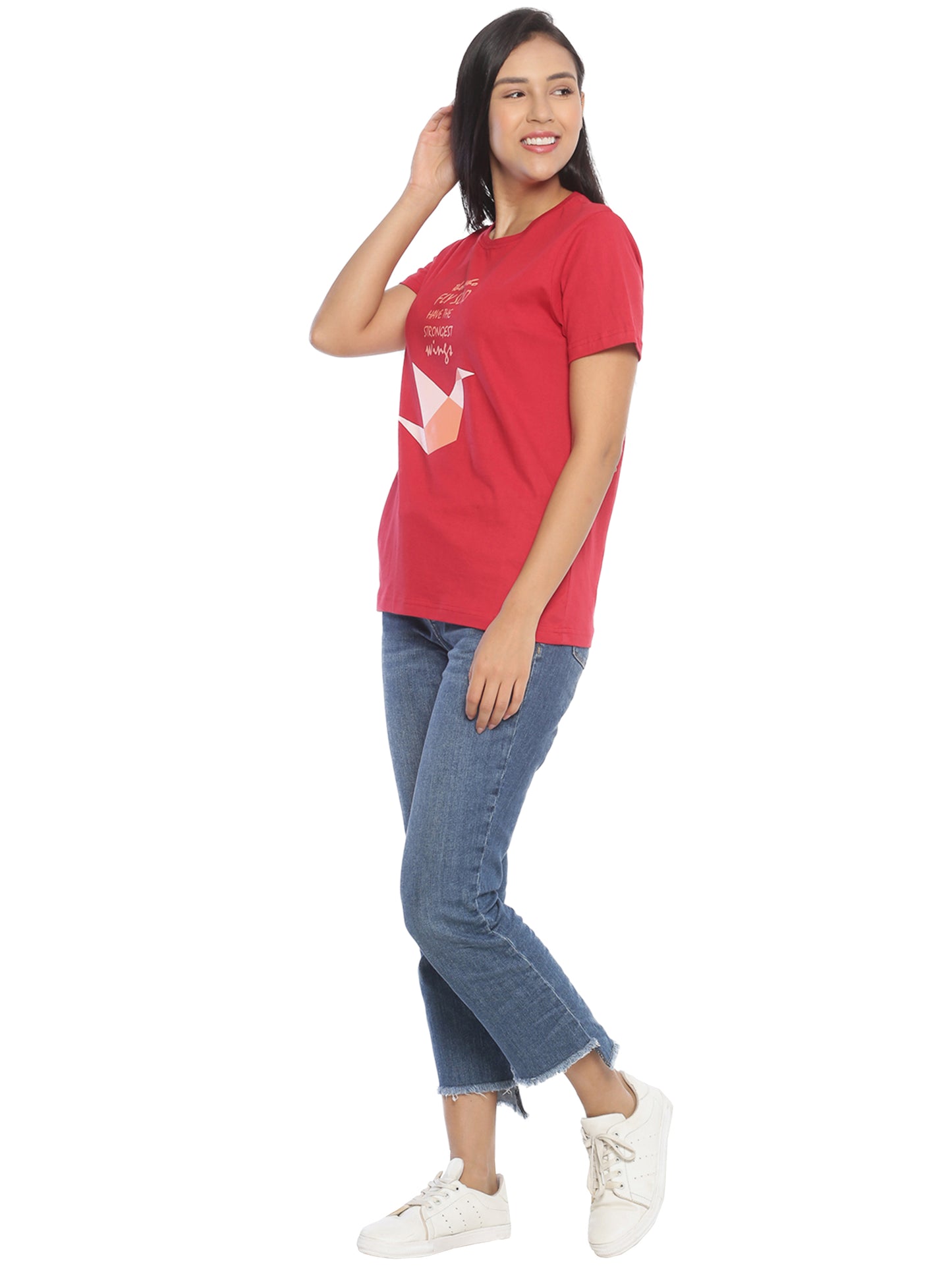 Women's Printed T-shirt(Fly Solo)