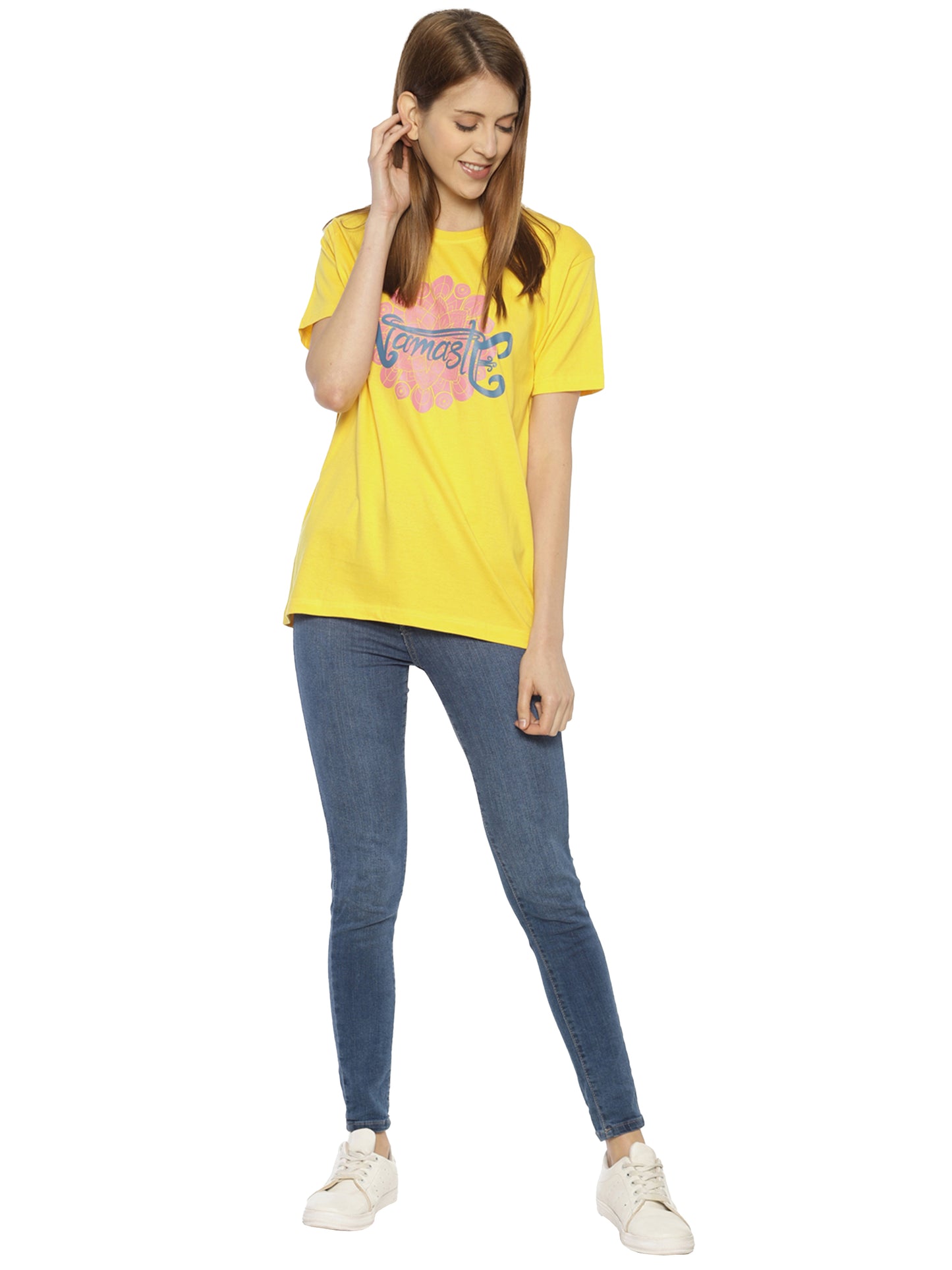 Women's Printed T-shirt(NAMSTE)