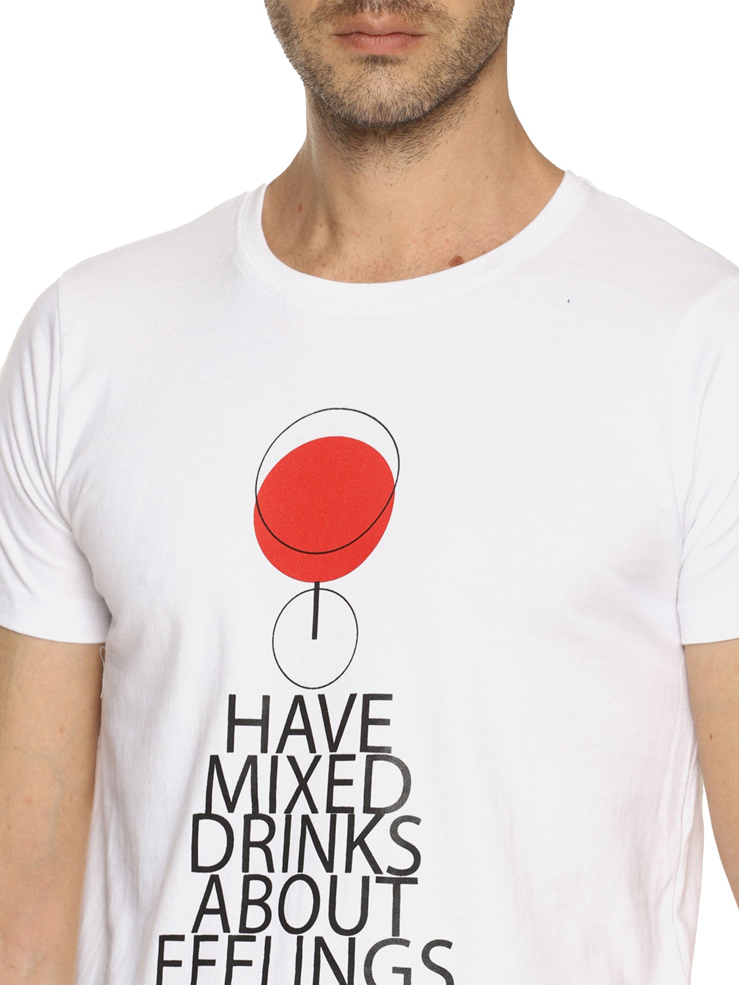 OBOW Have Mixed Printed Quirky Bold Quote Round Neck Half Sleeve Cotton White T-shirt