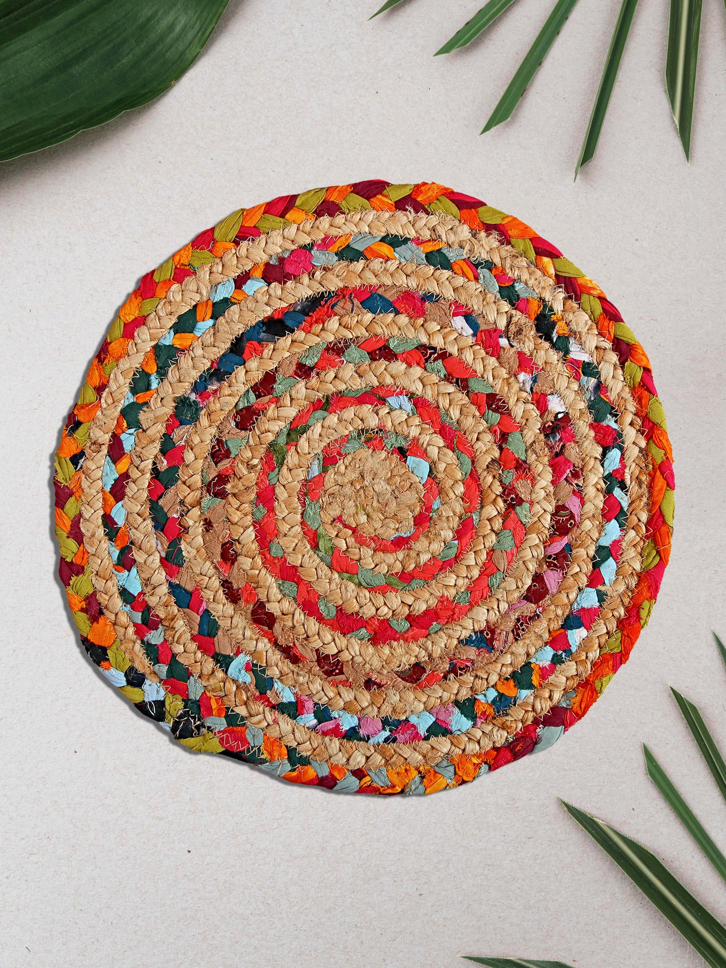 Multicolor Braided Reversible jute Table Placemats