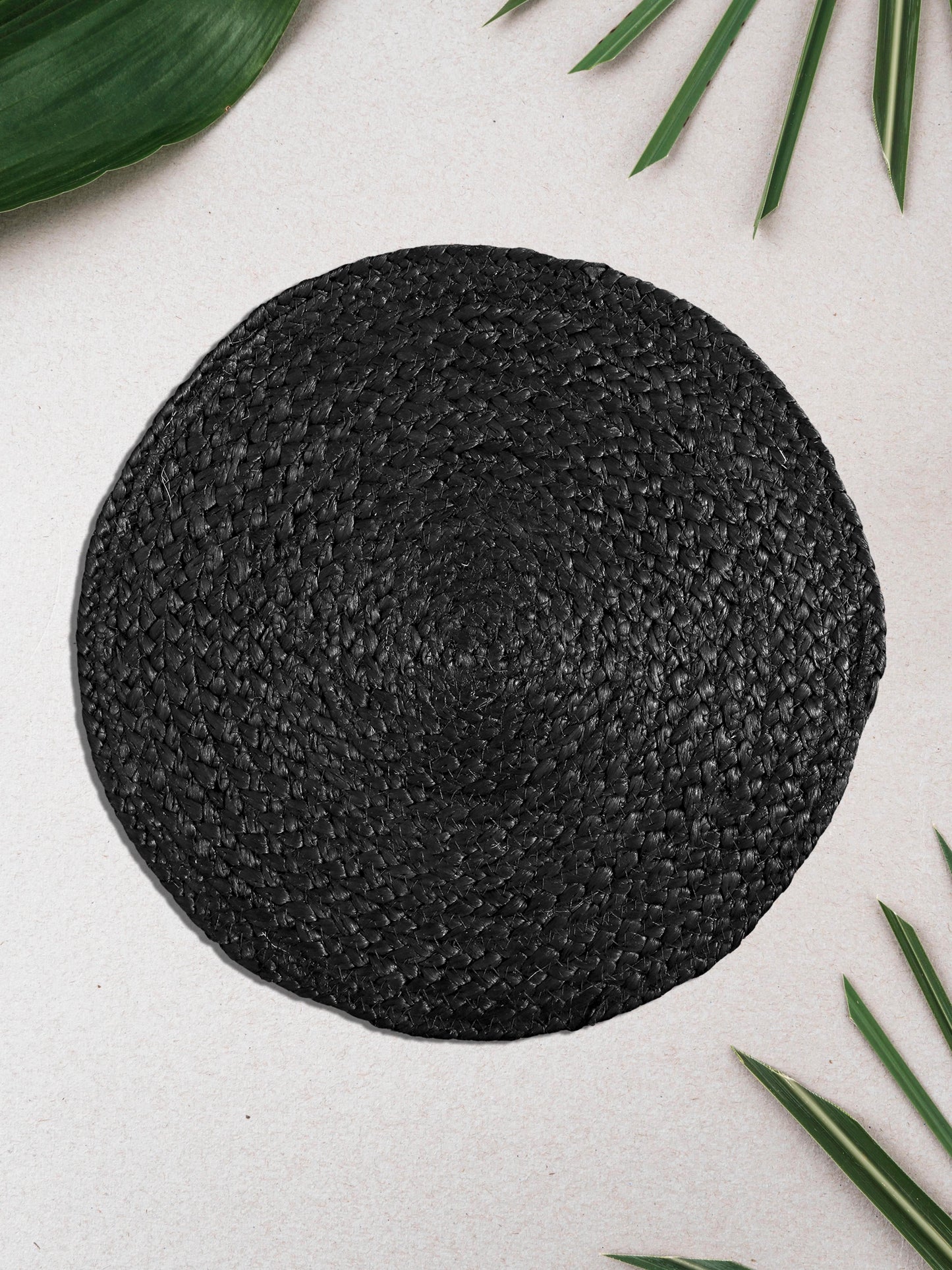 Black Braided Reversible Jute Table Placemats