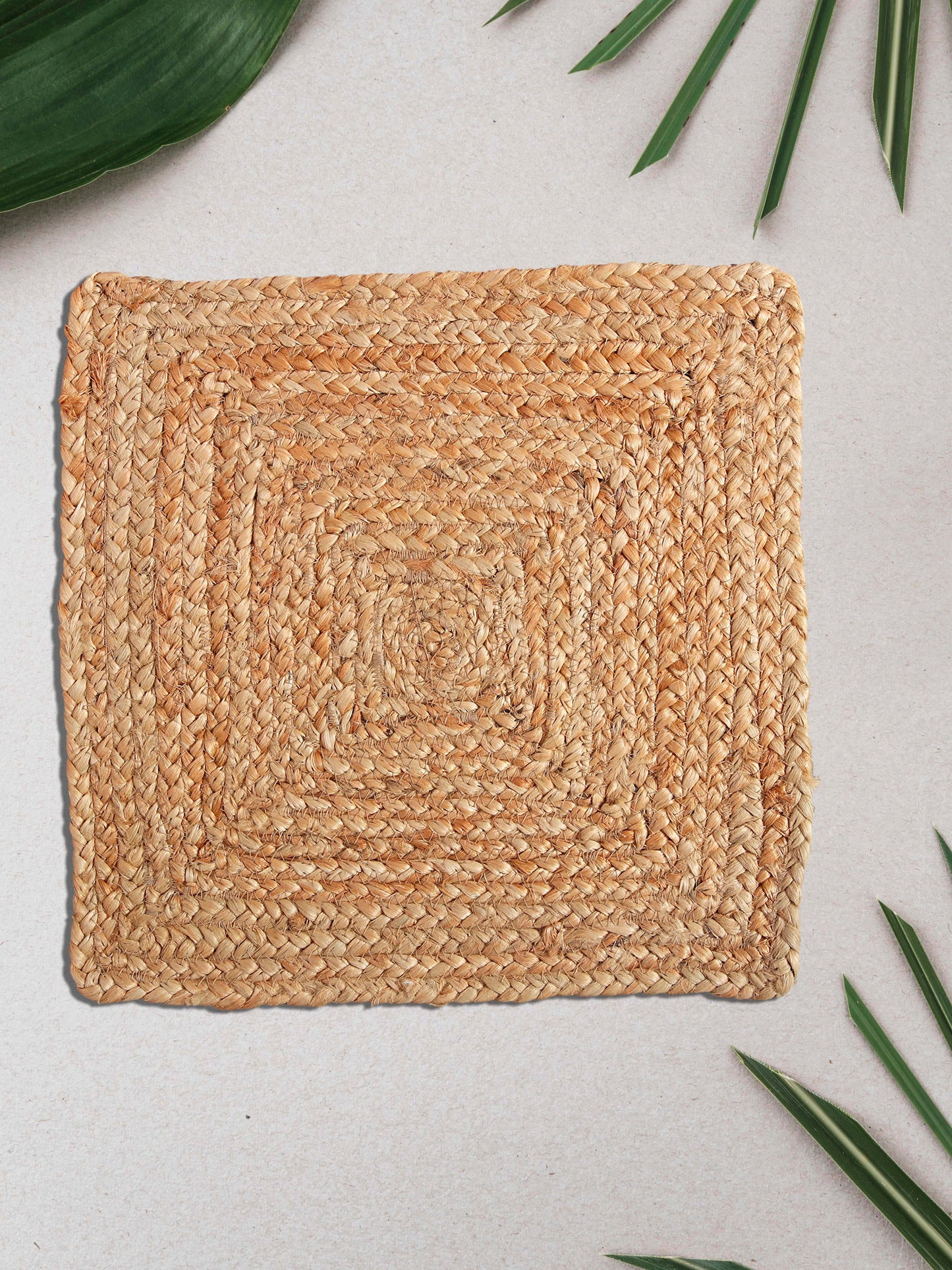 Set Of 6 brown Braided Reversible jute Table Placemats