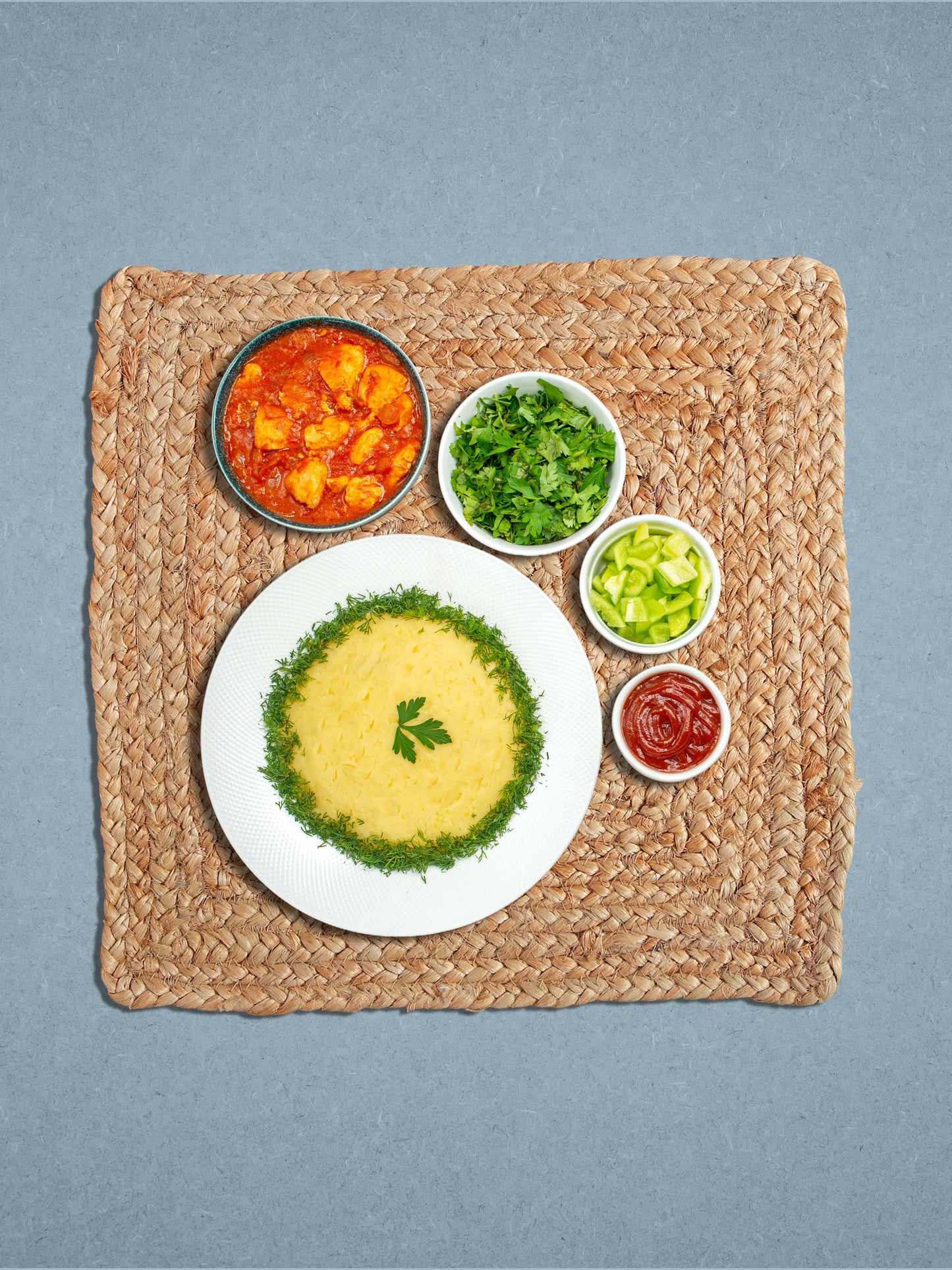 Set Of 4 brown Braided Reversible jute Table Placemats