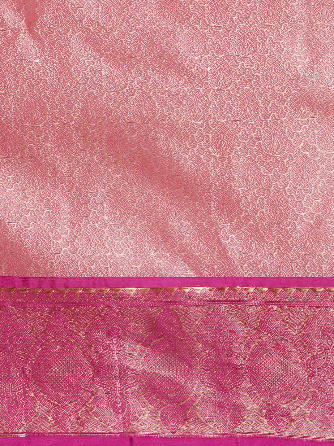 Women's Handloom Kora Muslin Tanchui Woven Pink saree with zari pallu