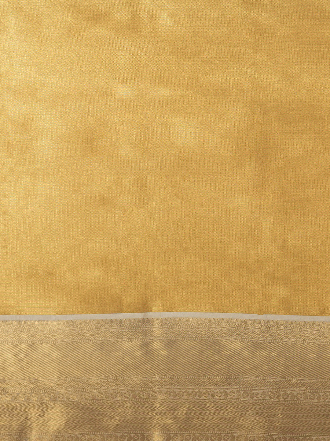 Women's Handloom Banarasi Solid gold saree with broad Zari Border