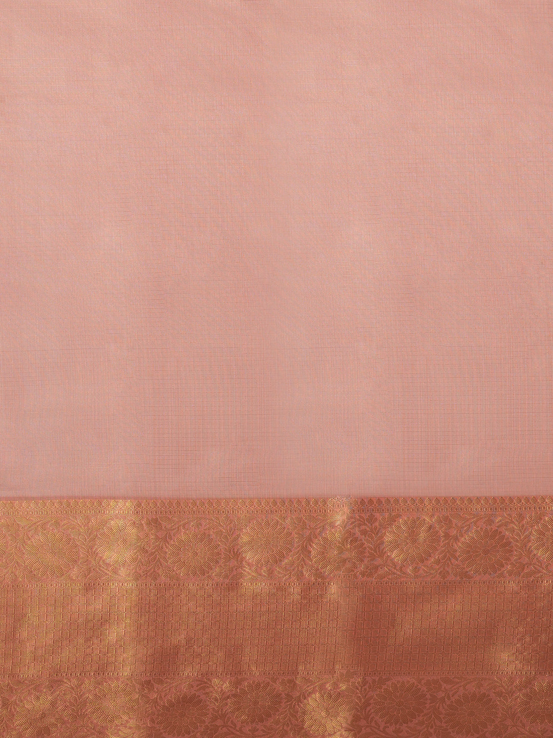 Women's Handloom Banarasi pink kota checkered tissue silk Saree With Zari Border