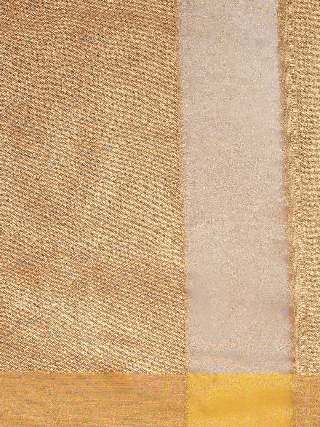 Women's Handloom brocade golden banarasi tissue saree with Zari Border