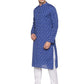 PAROKSH Men Blue & White Printed Khadi Handloom Pure Cotton Kurta