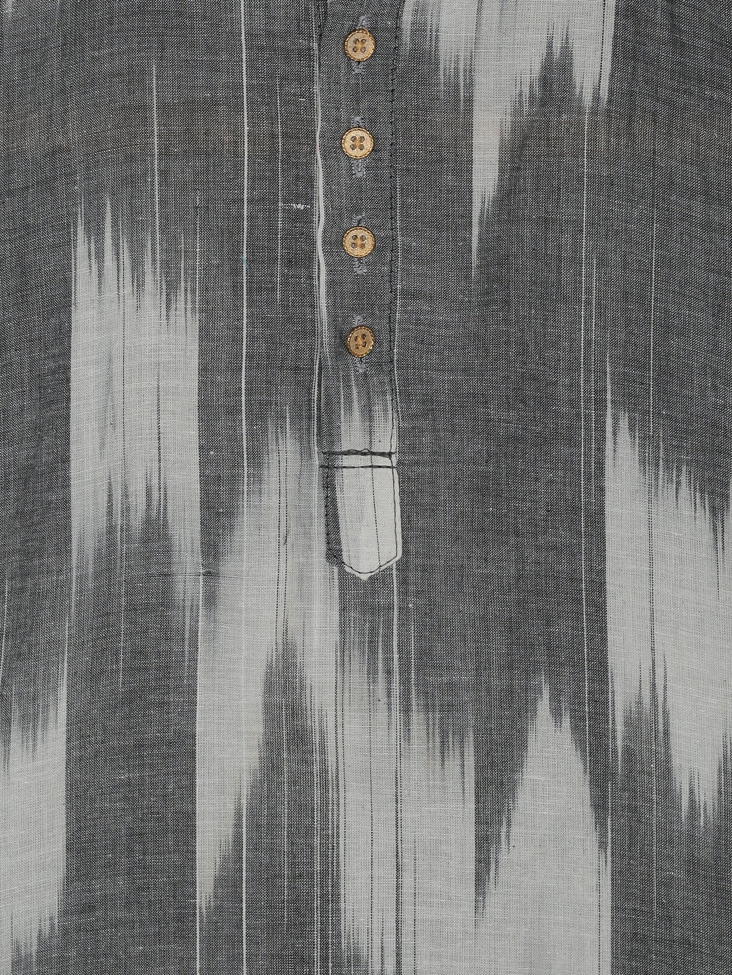 PAROKSH Boys Grey Printed Khadi Handloom Kurta