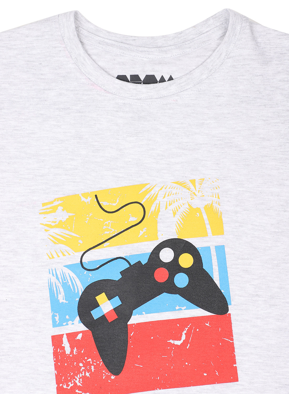 Kids Printed round neck white t-shirt