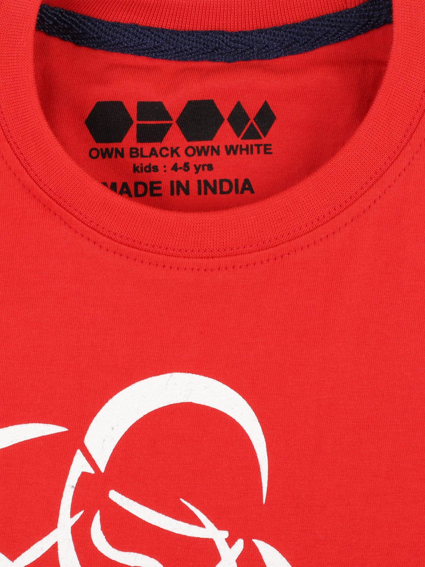 Kids Printed round neck red t-shirt