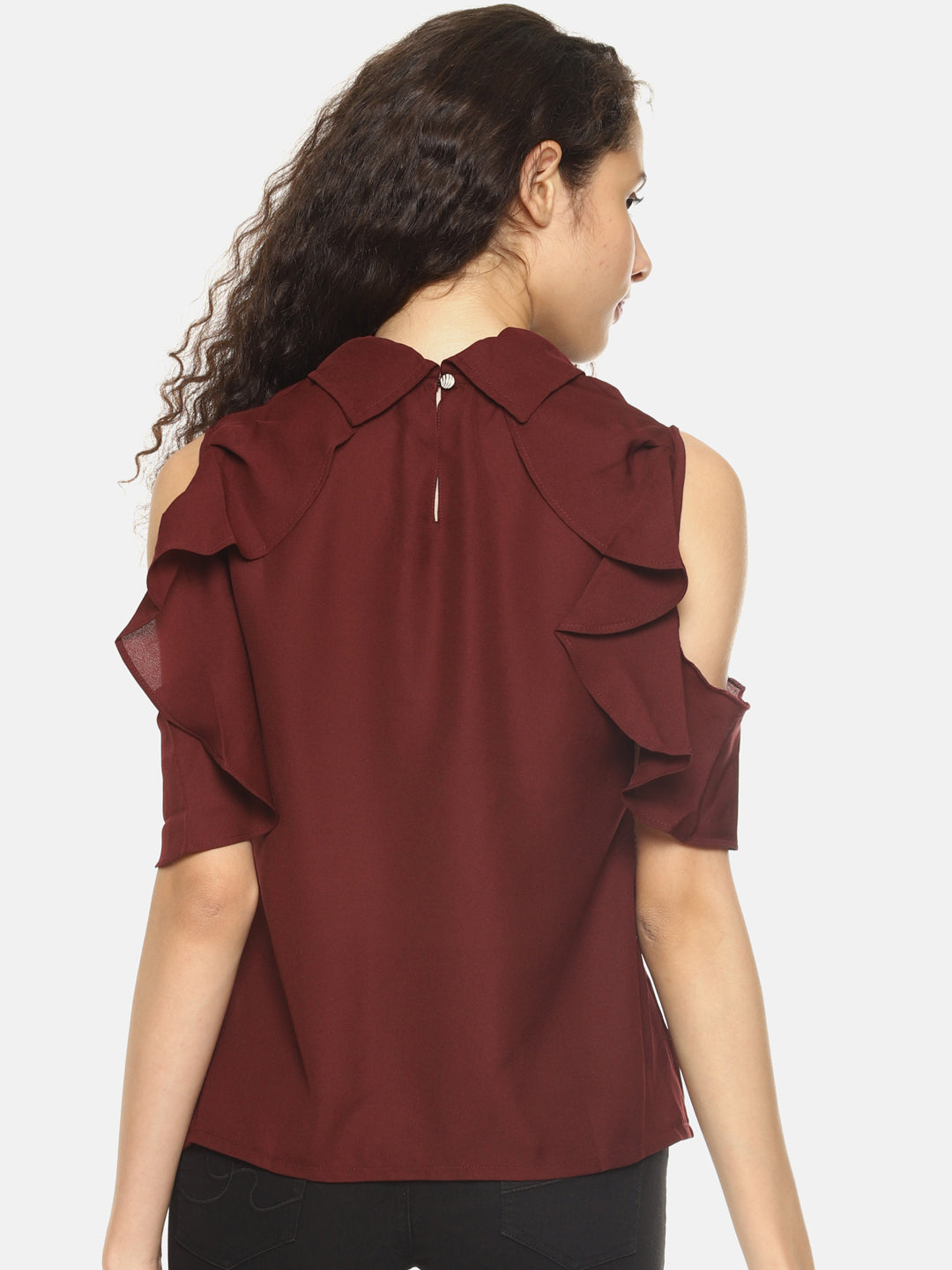 SAHORA Women Maroon solid Top