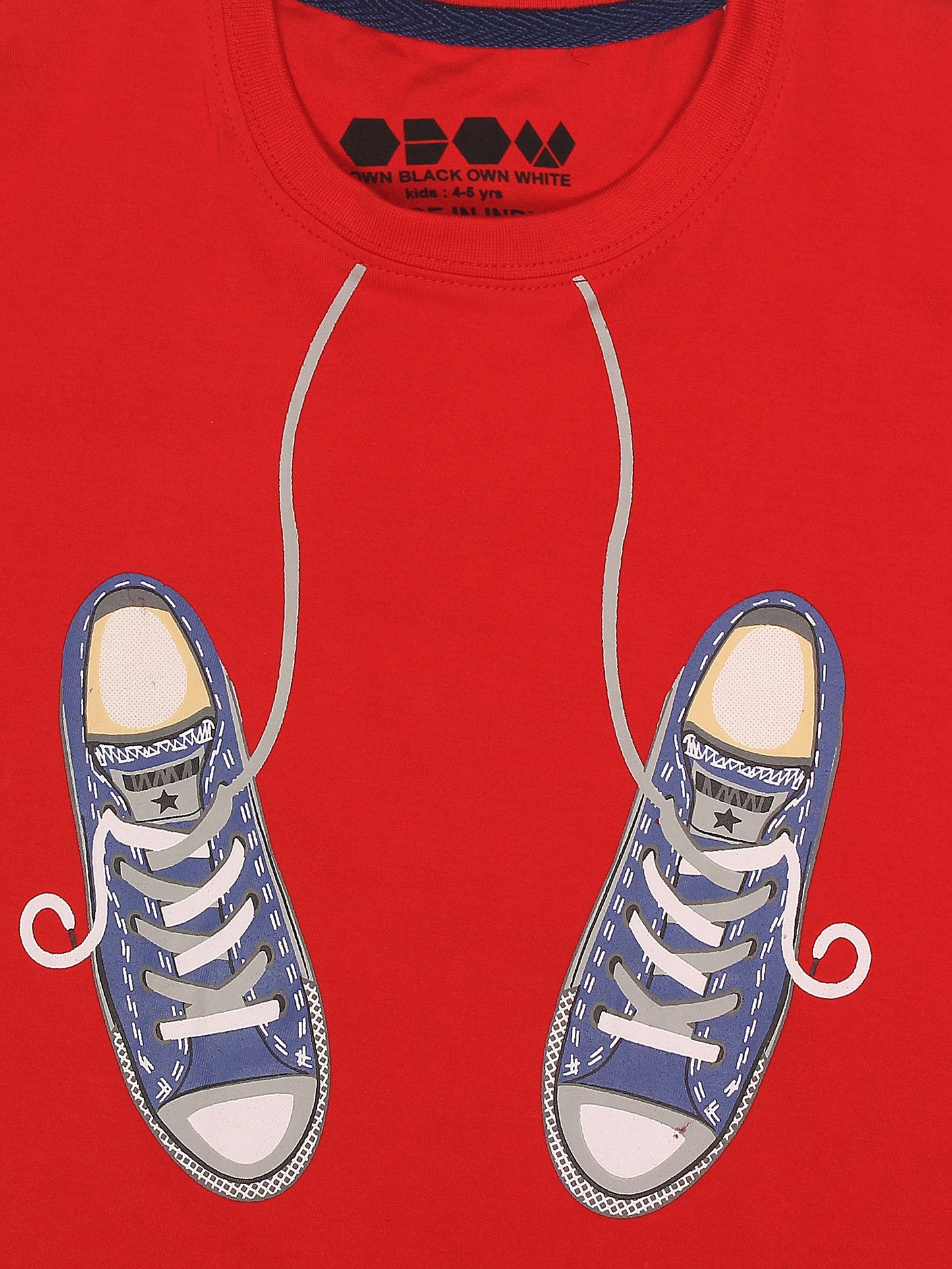 Kids Printed round neck Red t-shirt