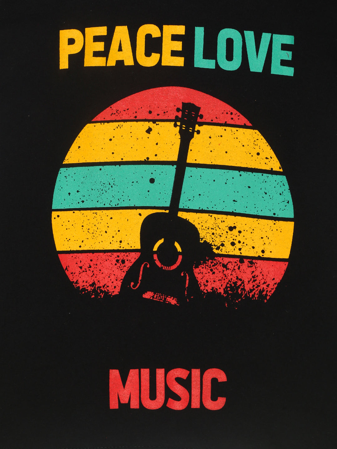 Kids Printed round neck Peace Love Music t-shirt