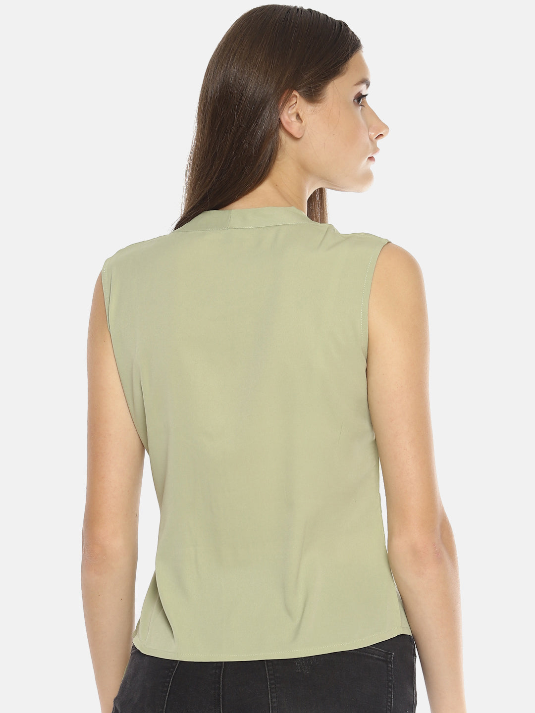 SAHORA Women Lime green solid Top