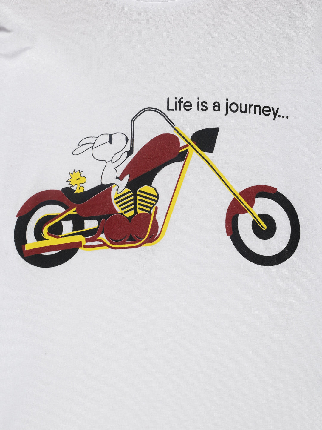 Kids Printed round neck white t-shirt