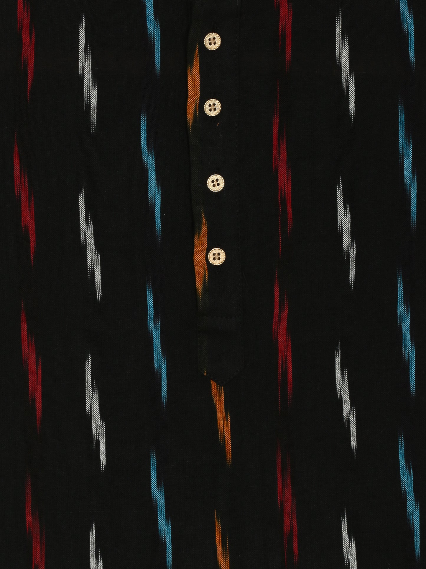 PAROKSH Boys Black Embroidered Thread Work Shadow Work Khadi Handloom Kurta