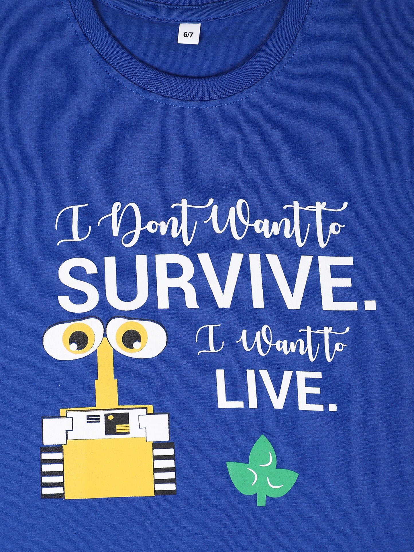 Kids Printed round neck Blue t-shirt