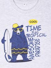 Kids Printed round neck Grey t-shirt