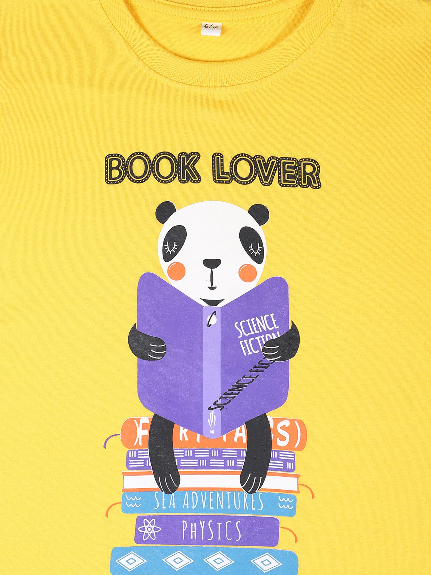 Kids Printed round neck Yellow t-shirt