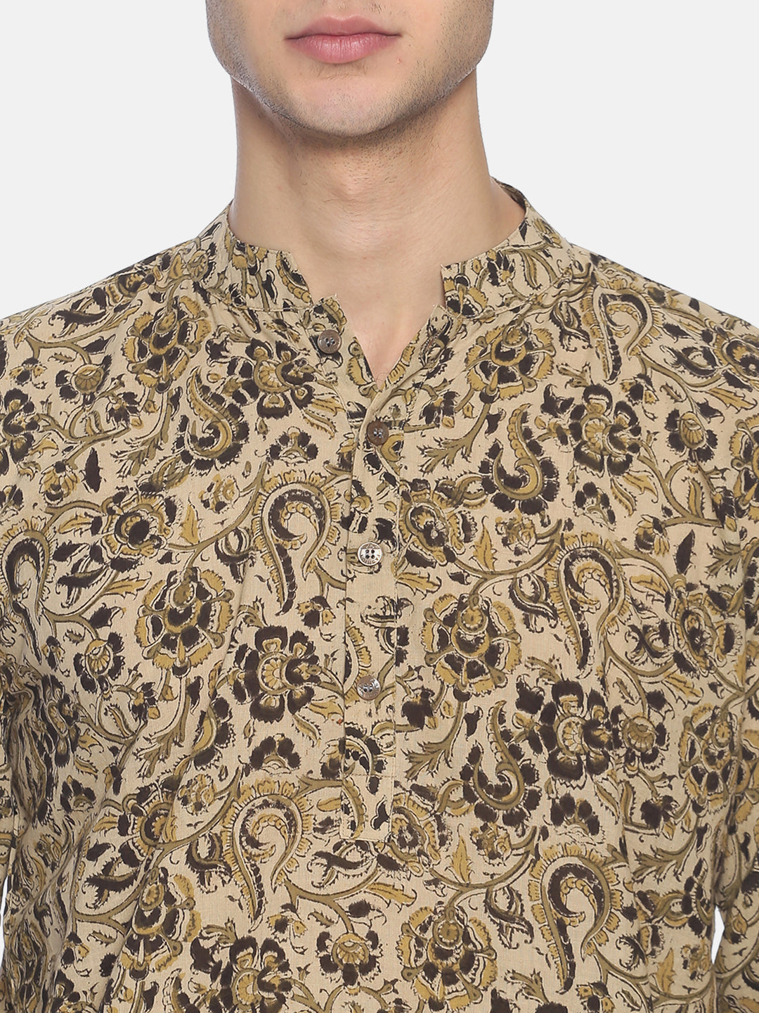 PAROKSH Men Mauve Beige woven Straight Kurta