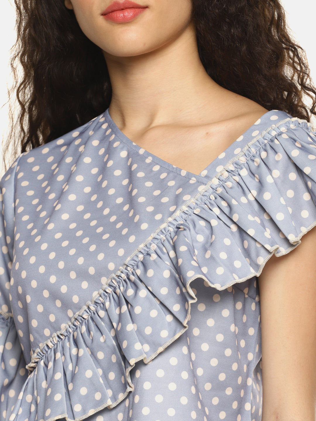 SAHORA Women solid one shoulder Top