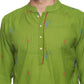 PAROKSH  Men Woven Design Pure Cotton Straight Kurta  (Green)