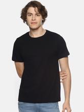 Men's solid cotton round neck T-shirt