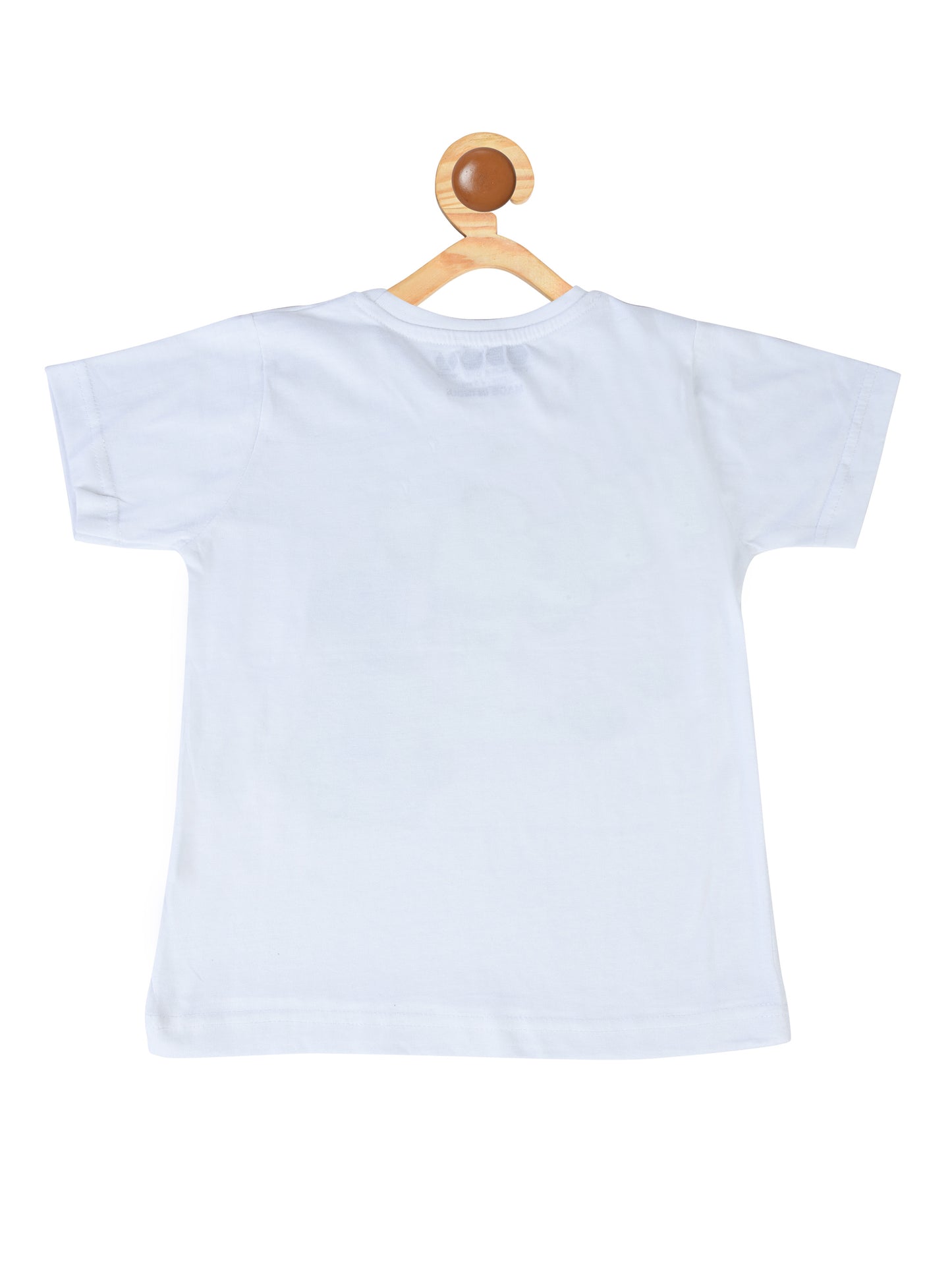 Kids Printed round neck white t-shirt
