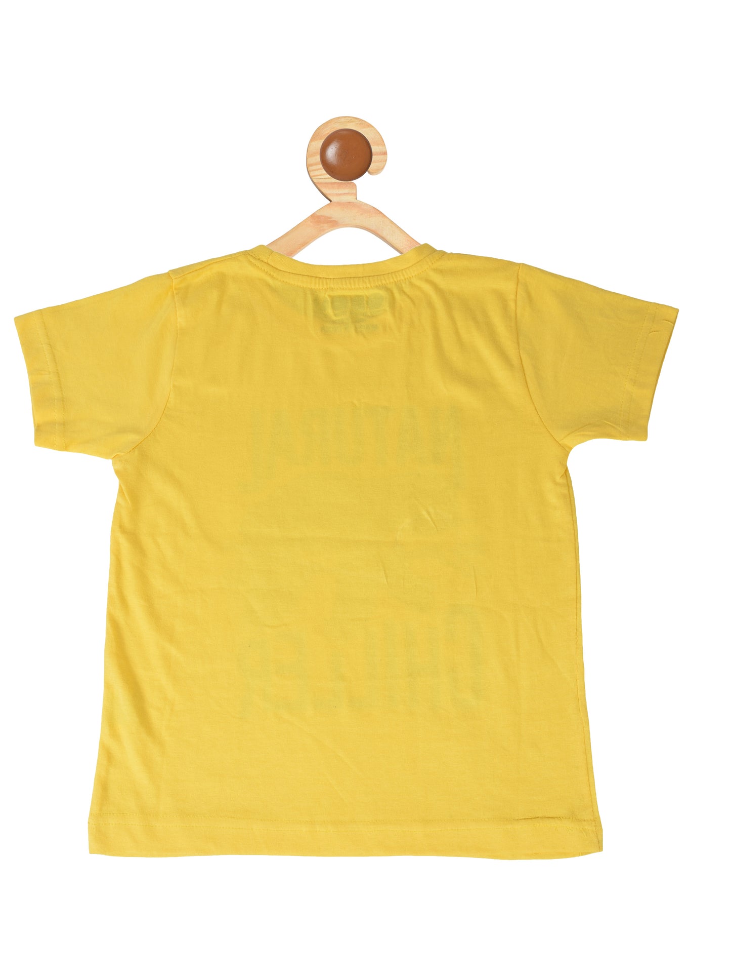 Kids Printed round neck yellow t-shirt
