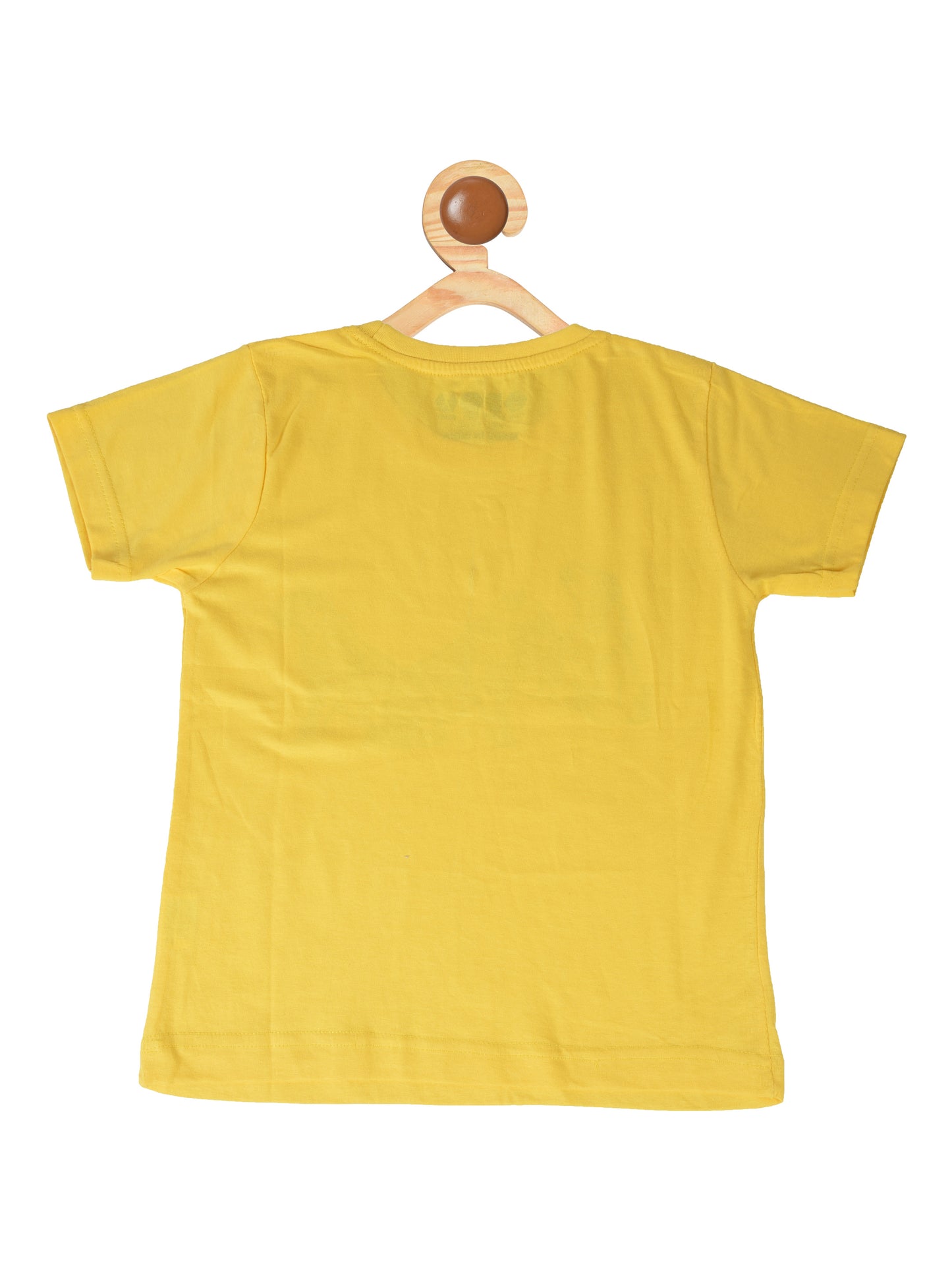 Kids Printed round neck yellow t-shirt