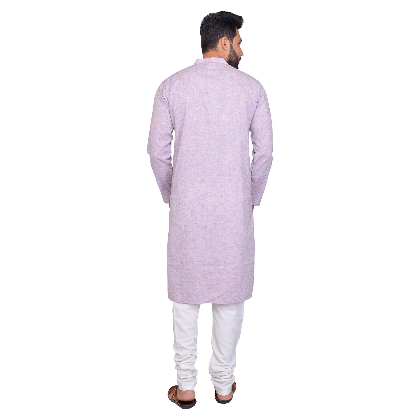 PAROKSH Men Solid purple cotton Straight Kurta