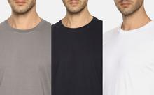 Men's solid cotton round neck t-shirt combo (pack of 3)