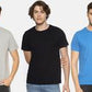 Men's solid cotton round neck t-shirt combo (pack of 3)
