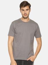 Men's solid cotton round neck T-shirt
