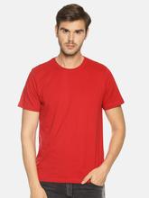 Men's solid cotton round neck T-shirt