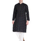 PAROKSH Men's Handloom Multi Colour Dash Ethnic ikkat Kurta