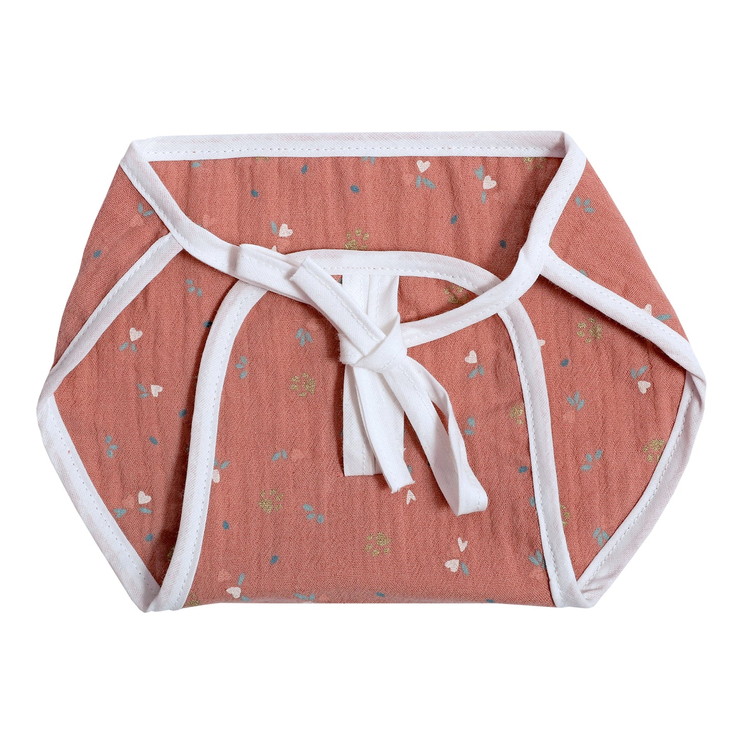 Infants Pack of 3 pink organic cotton muslin cushioned langot cloth diapers