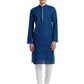 PAROKSH Men Blue & Beige Woven Design Cotton Thread Work Handloom Kurta
