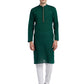 PAROKSH Men Green & Black Woven Design Cotton Thread Work Handloom Kurta
