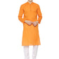 PAROKSH Mens Kesari Long Pure Handloom Ethnic Cotton Kurta